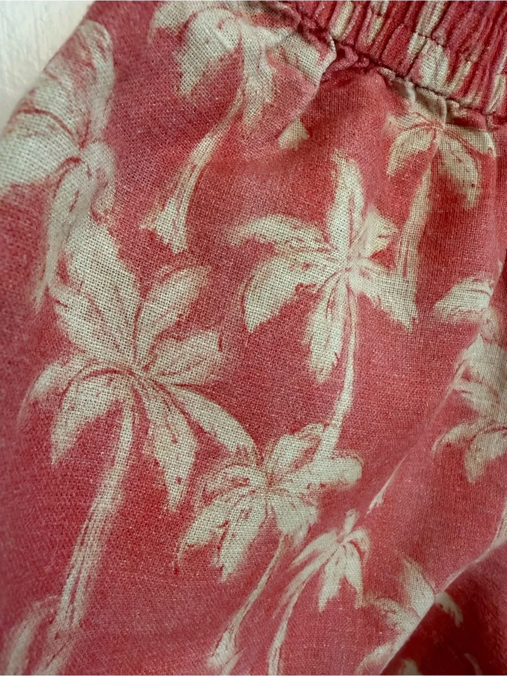 Zara Coral Palm-Print Drawstring Kids Shorts